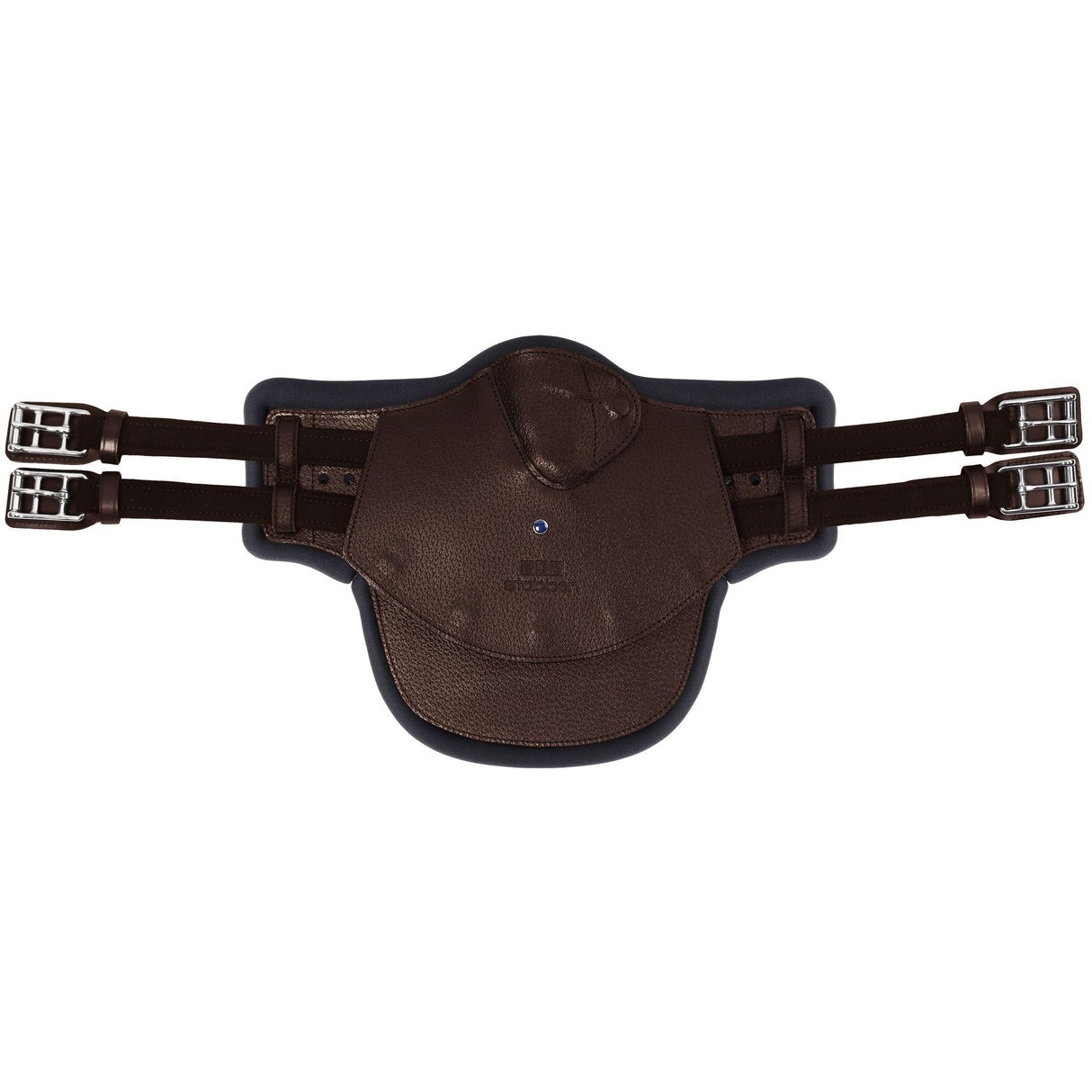 Stubben Equi-Soft® Belly Stud Girth with Cover - Ebony #colour_vachette-leather-black