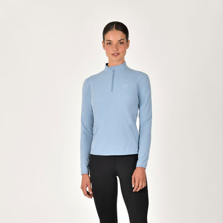 Dublin Ladies Brushed Fitted Base Layer Riding Top #colour_blue-fog