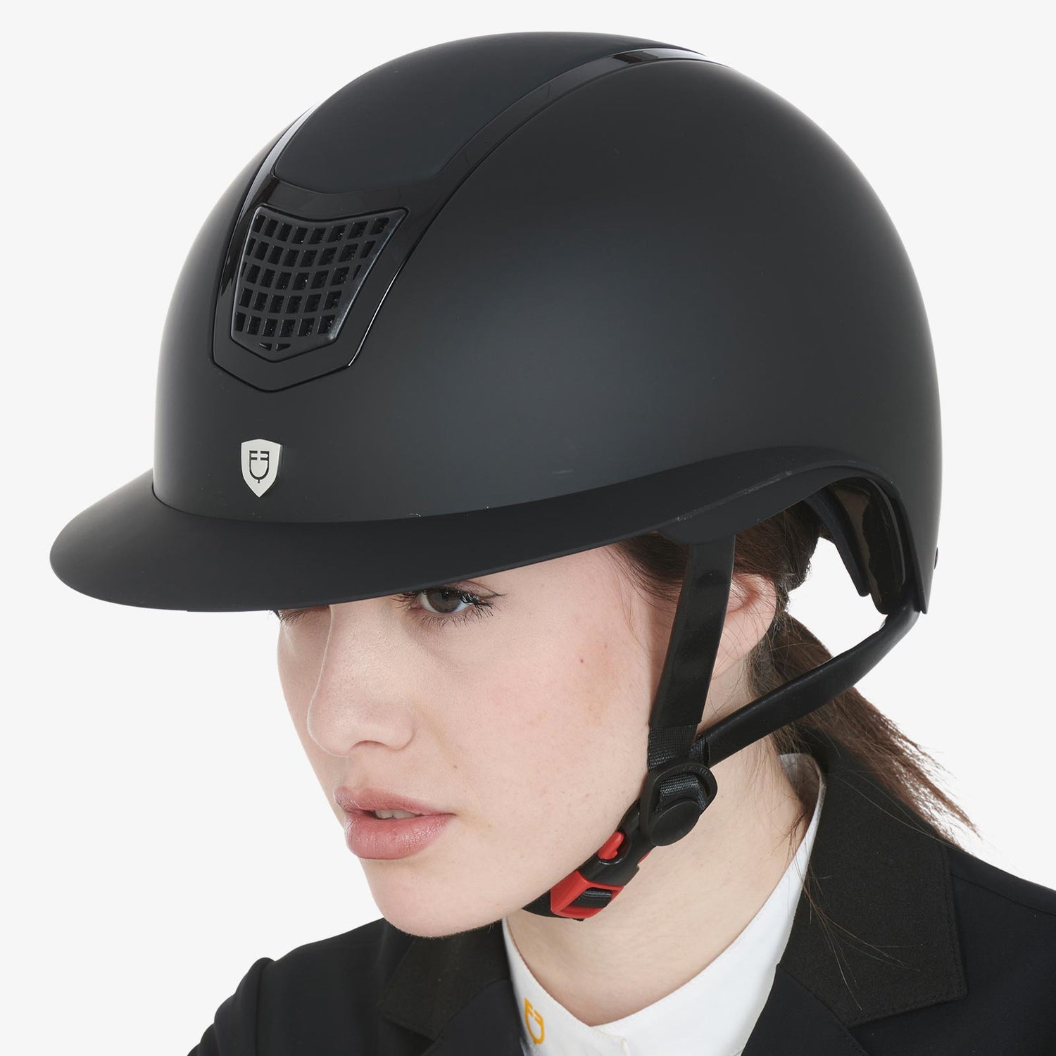 Equestro Ultra-Light Helmet In Resistant Matte Plastic #colour_black