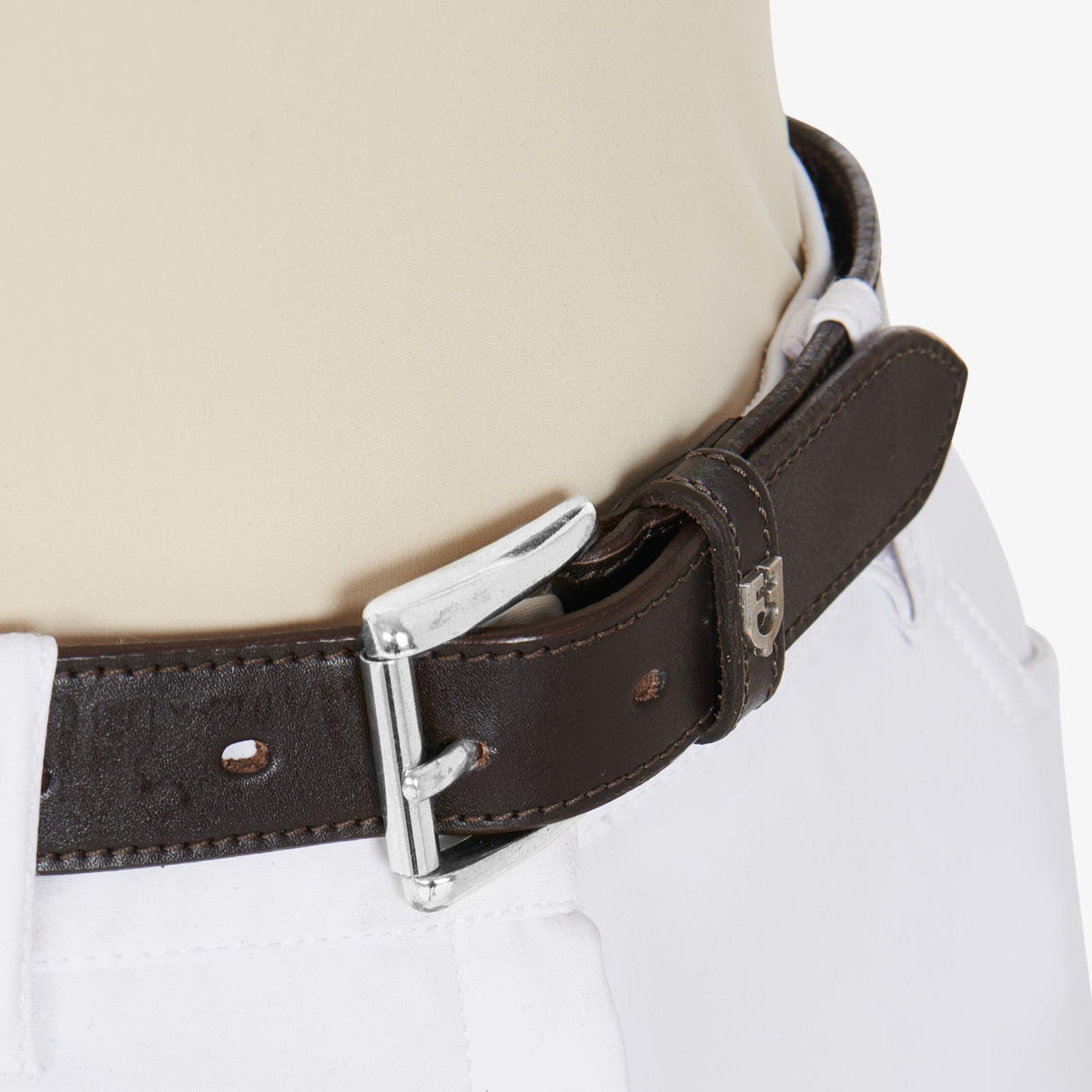 Equestro Leather Belt With Snaffle Bits #colour_brown-silver