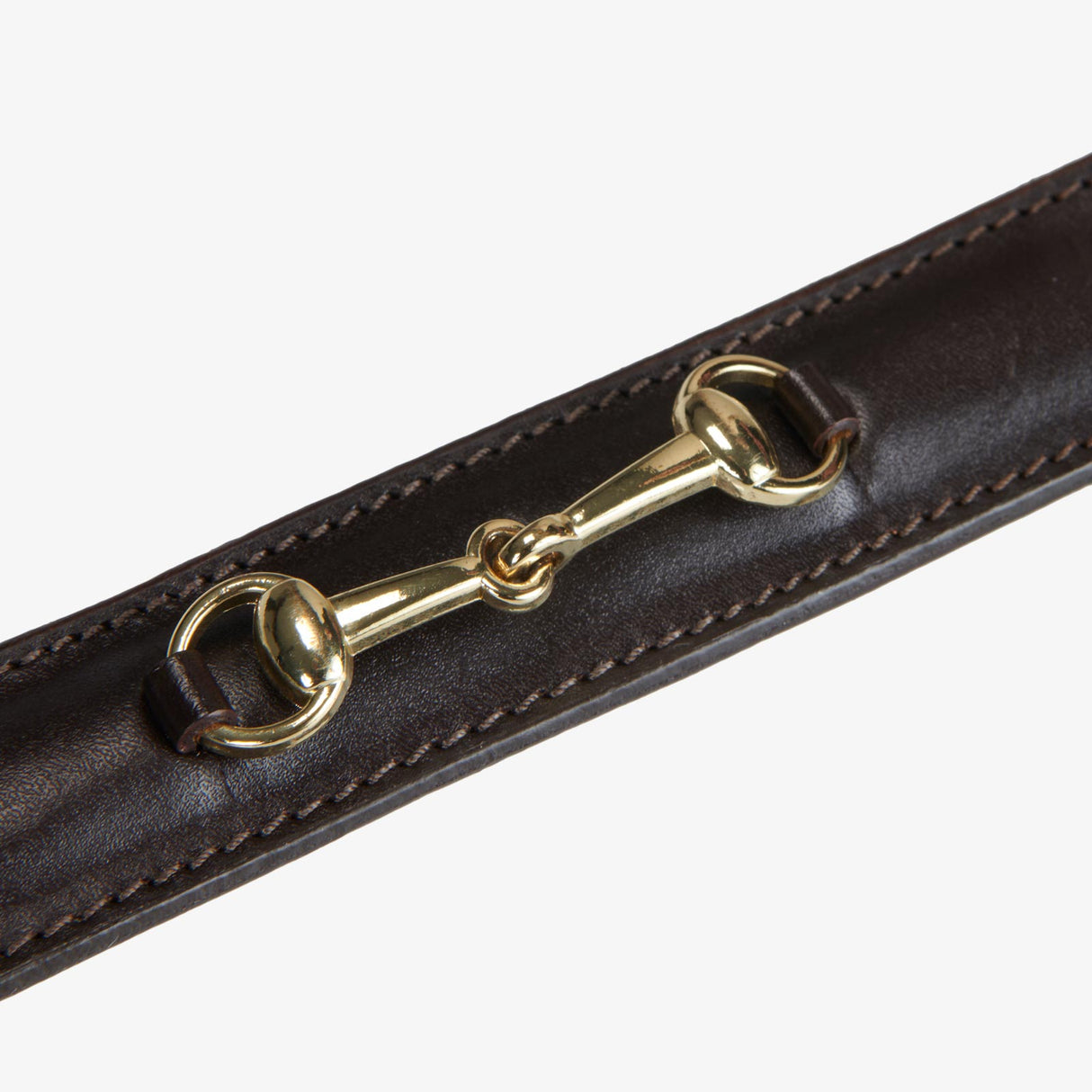 Equestro Leather Belt With Snaffle Bits #colour_brown-gold