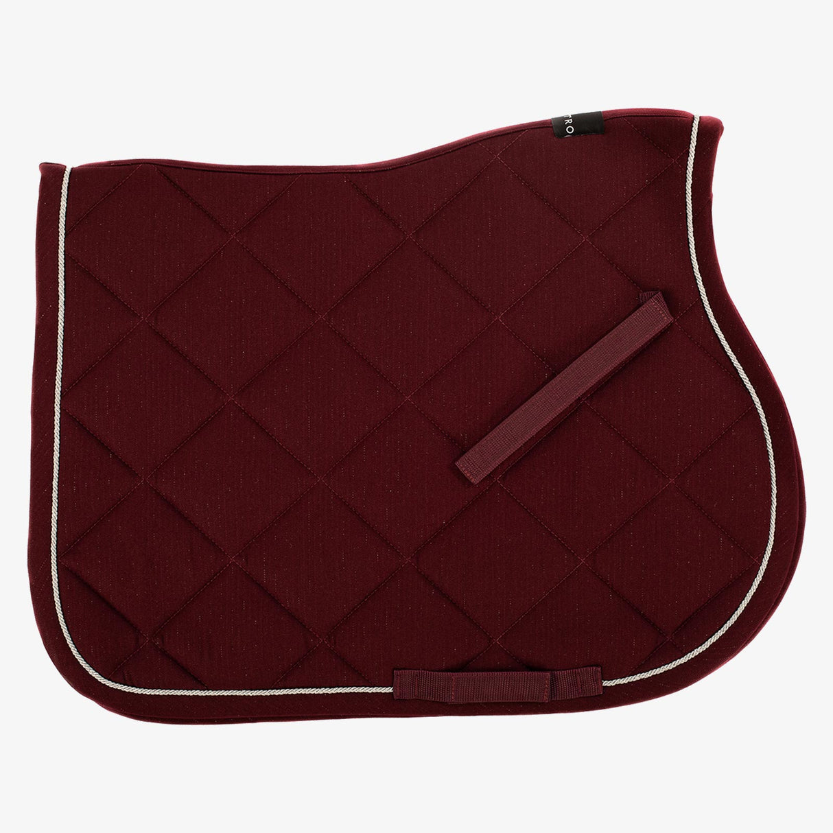 Equestro Pony Jumping Saddle Pad In Cotton With Logo #colour_burgundy
