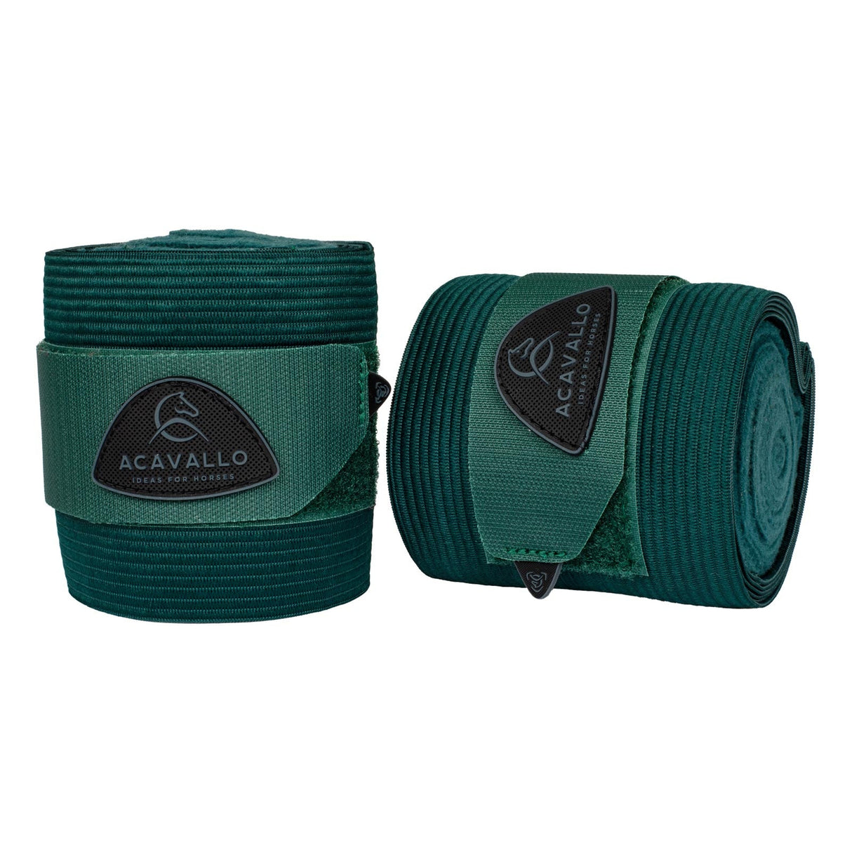 Acavallo Elasticated Exercise Bandages Fleece #colour_green