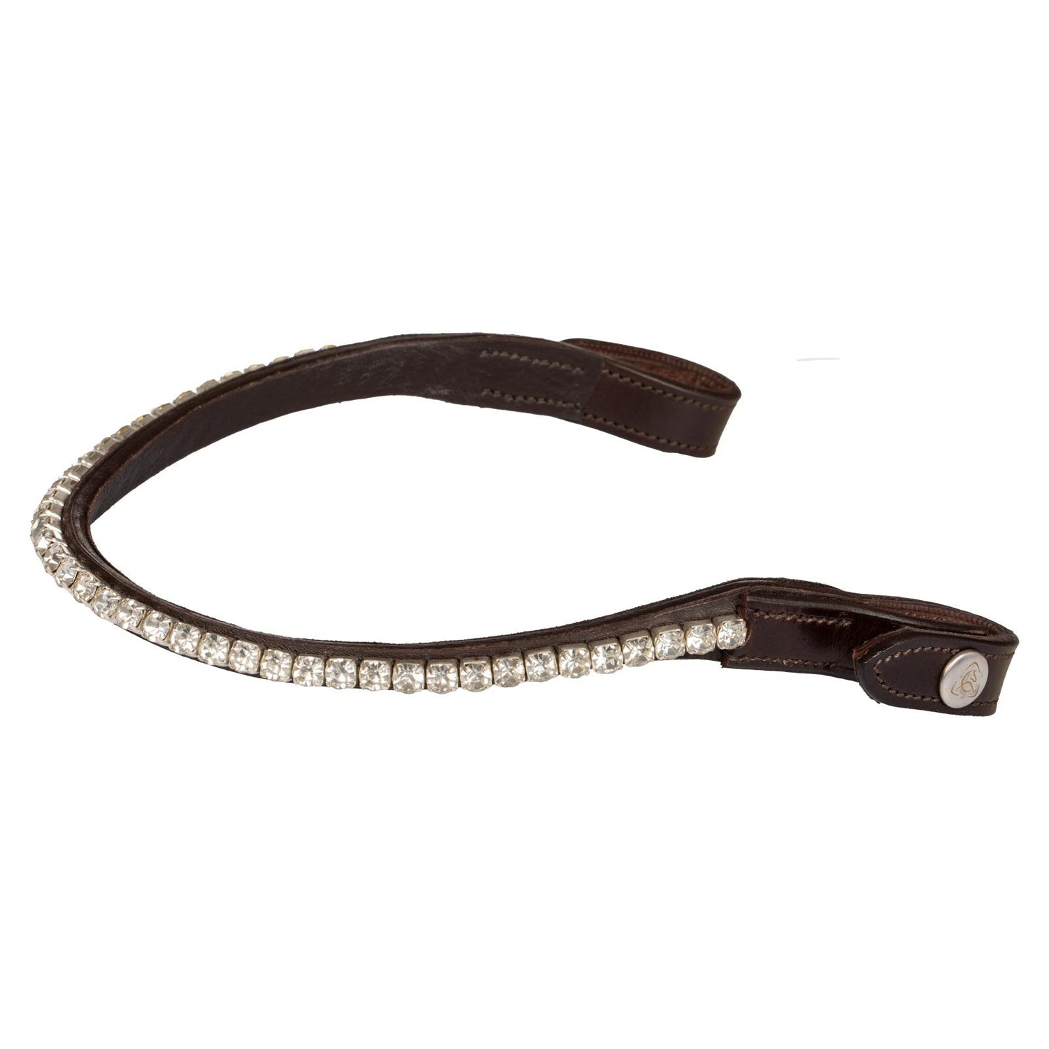 Acavallo Browband Calfskin & Round Crystals #colour_brown-transparent
