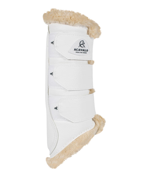Acavallo Hind Brushing Boots Faux Leather & Faux Sheepskin #colour_white