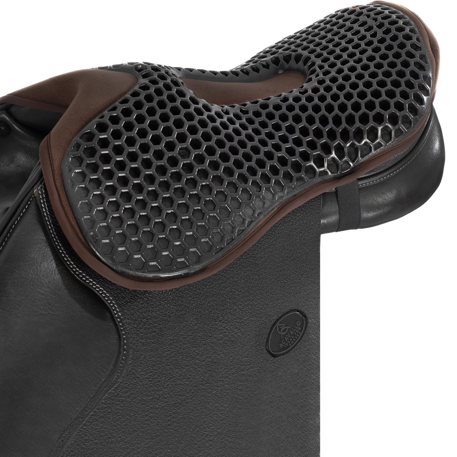 Acavallo Ortho-Pubis Seat Saver Jumping Hexagonal Gel-Out Dri-Lex 20mm #colour_brown