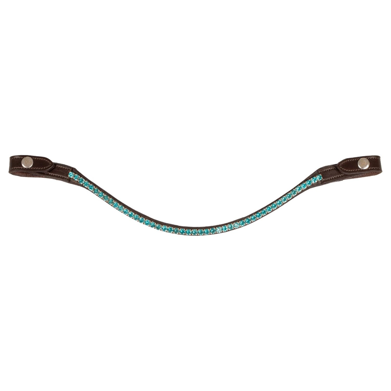 Acavallo Browband Calfskin & Round Crystals #colour_brown-blue