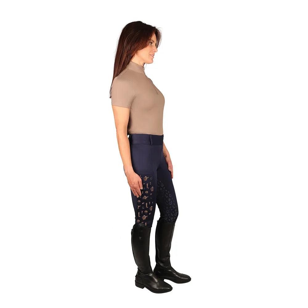 Hy Equestrian Ladies Elevate Country Short Sleeve Base Layer #colour_fossil