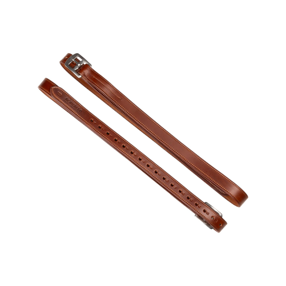 Acavallo Calfskin Stirrup Leathers Internal Reinforcement #colour_cognac