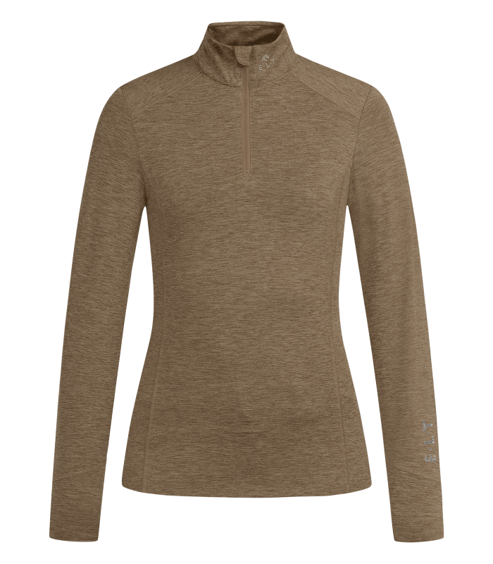 E.L.T Ladies Milano Functional-Zip Shirt #colour_cappuccino-melange