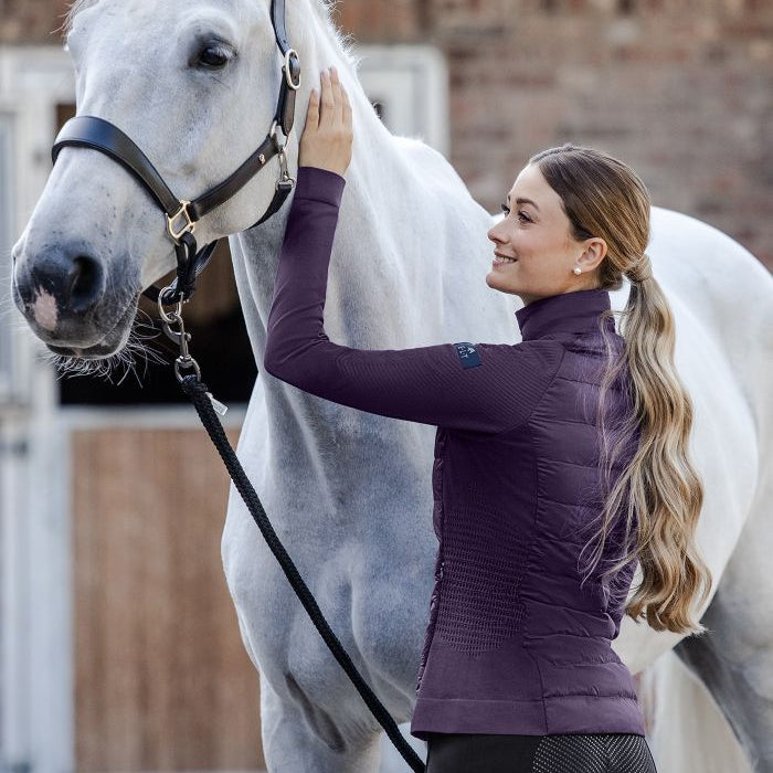 E.L.T Oregon Ladies Hybrid Quilted Jacket #colour_dark-purple