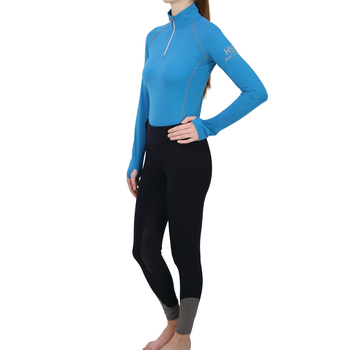 Hy Sport Active Riding Tights #colour_midnight-navy-pencil-point-grey
