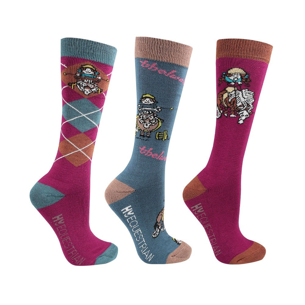 Hy Equestrian Thelwell Collection Pony Friends Socken – 3er-Pack