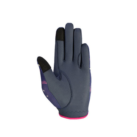 Sabina Children's Mesh Riding Gloves by Little Rider #colour_navy-pink
