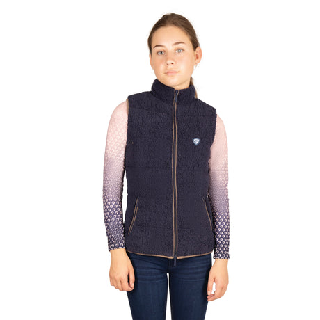 Hy Equestrian Elevate Mizs Teddy Fleece Gilet #colour_navy