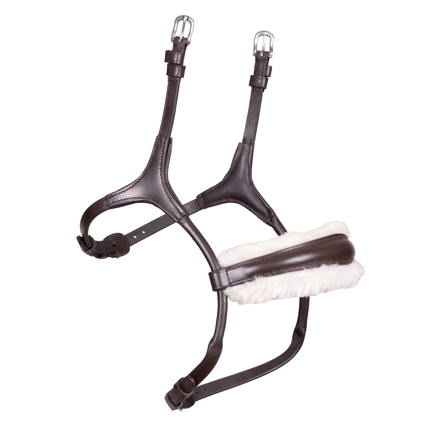 Shires Velociti Rapida Rolled Fleece Noseband #colour_havana