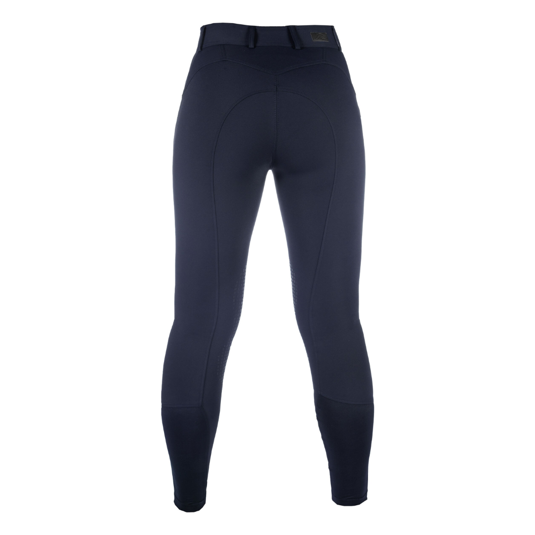 HKM Women's Knee Patch Breeches -Ari Mid Rise- #colour_deep-blue