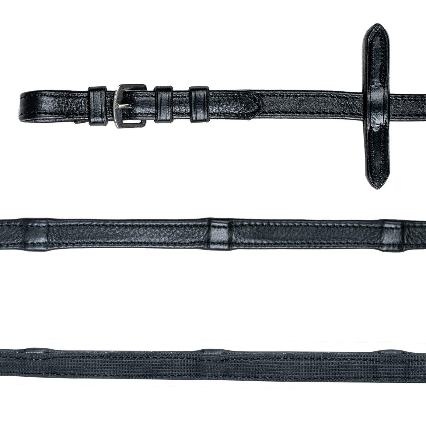 Waldhausen X-Line Rubber-Leather Reins #colour_black