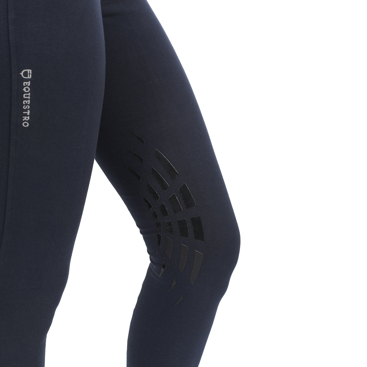 Equestro Selene Model Woman Breeches In Stretch Cotton With Grip #colour_blue