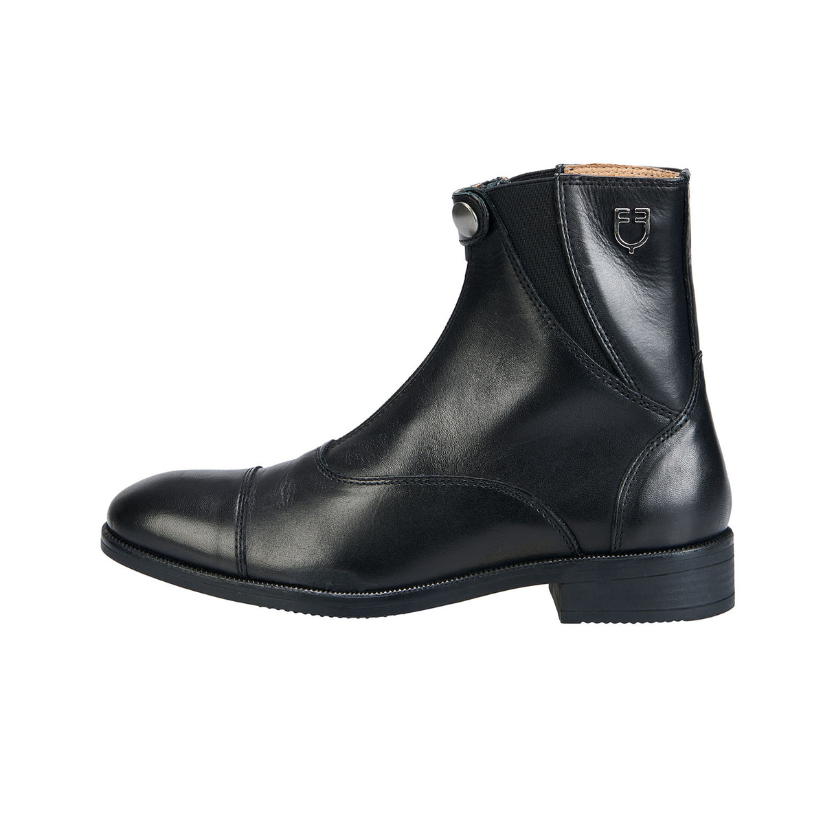 Equestro Unisex Ankle Boots With Front Zip Maximum Comfort #colour_black