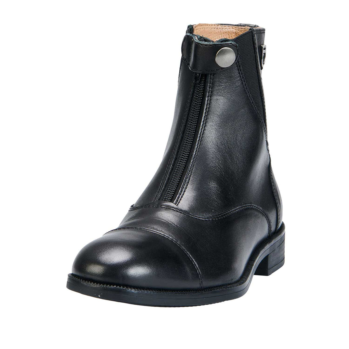 Equestro Unisex Ankle Boots With Front Zip Maximum Comfort #colour_black