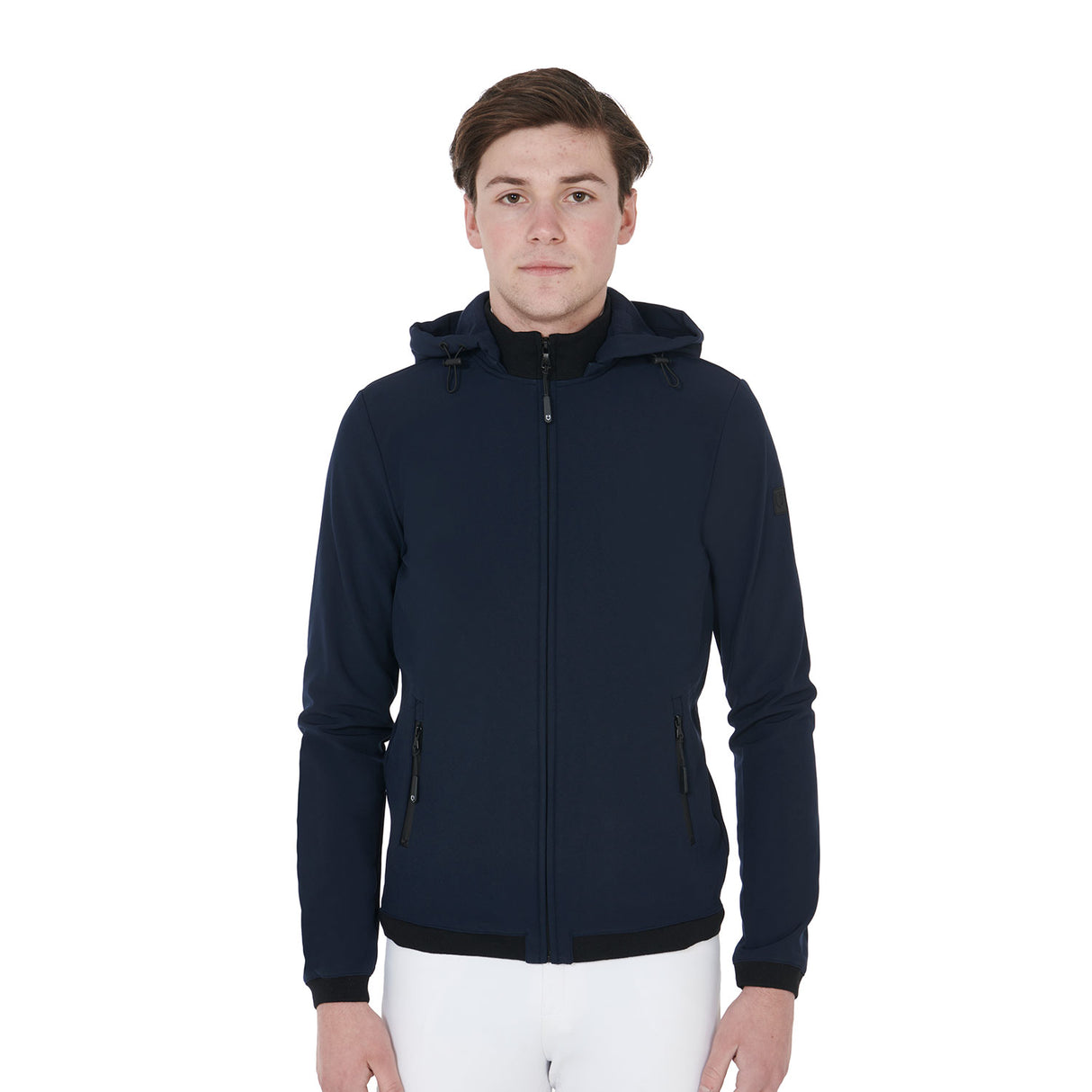 Equestro Men's Slim Fit Softshell Jacket With Internal Fleece #colour_blue