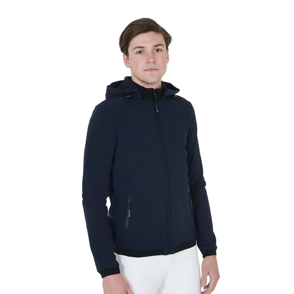 Equestro Men's Slim Fit Softshell Jacket With Internal Fleece #colour_blue