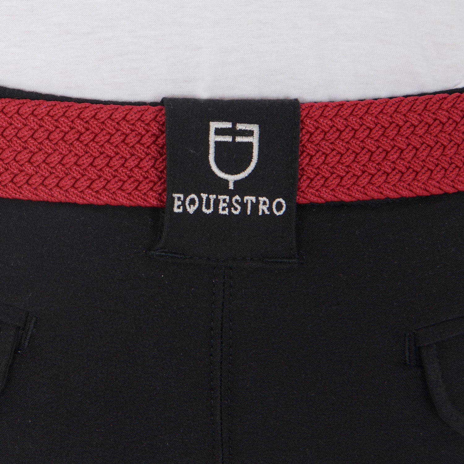 Equestro Elasticized Belt Crossed Pattern #colour_burgundy