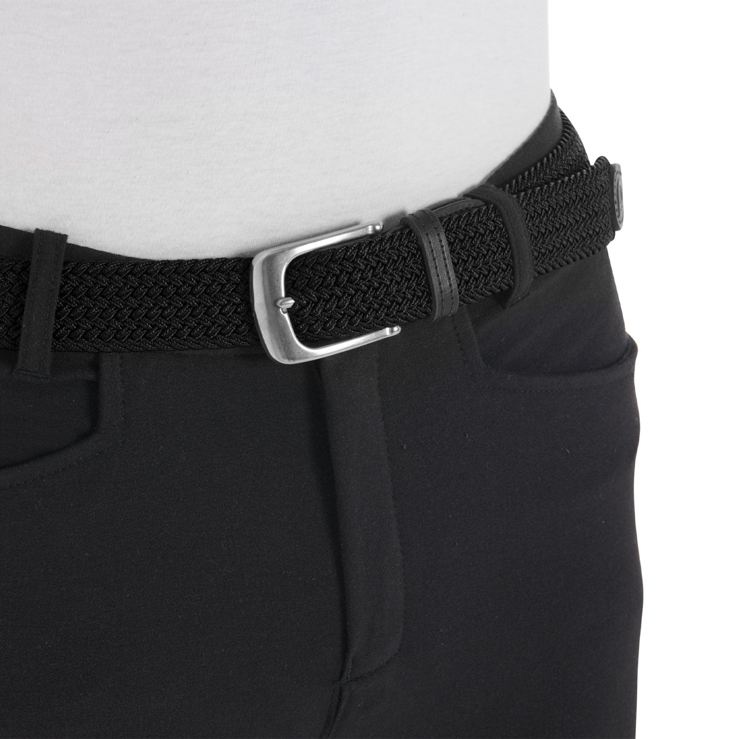 Equestro Elasticized Belt Crossed Pattern #colour_black