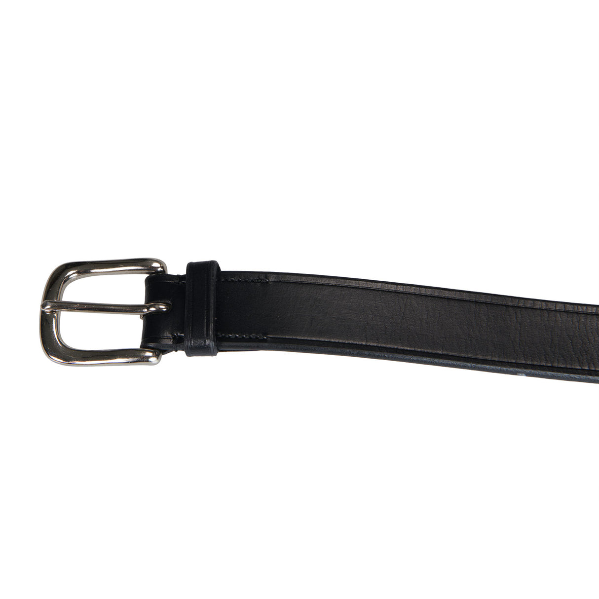 Equestro Leather Belt With Black And White Embroidery #colour_black