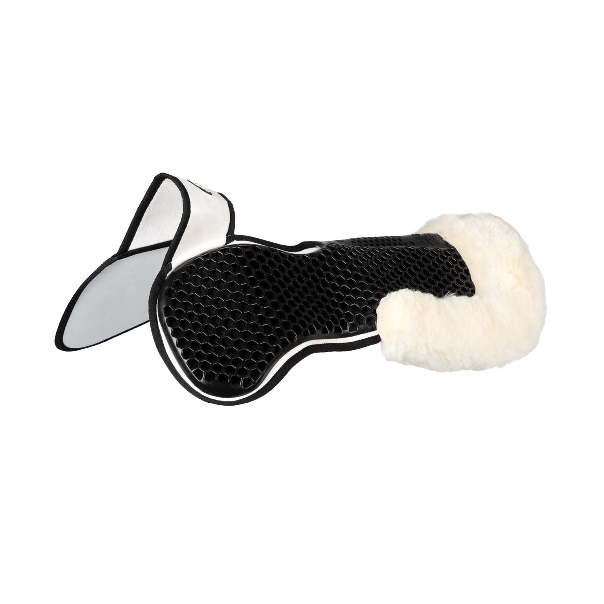 Acavallo Pad SP WFS Suede Rear Sheepskin Hexagonal Gel Flat #colour_white-natural