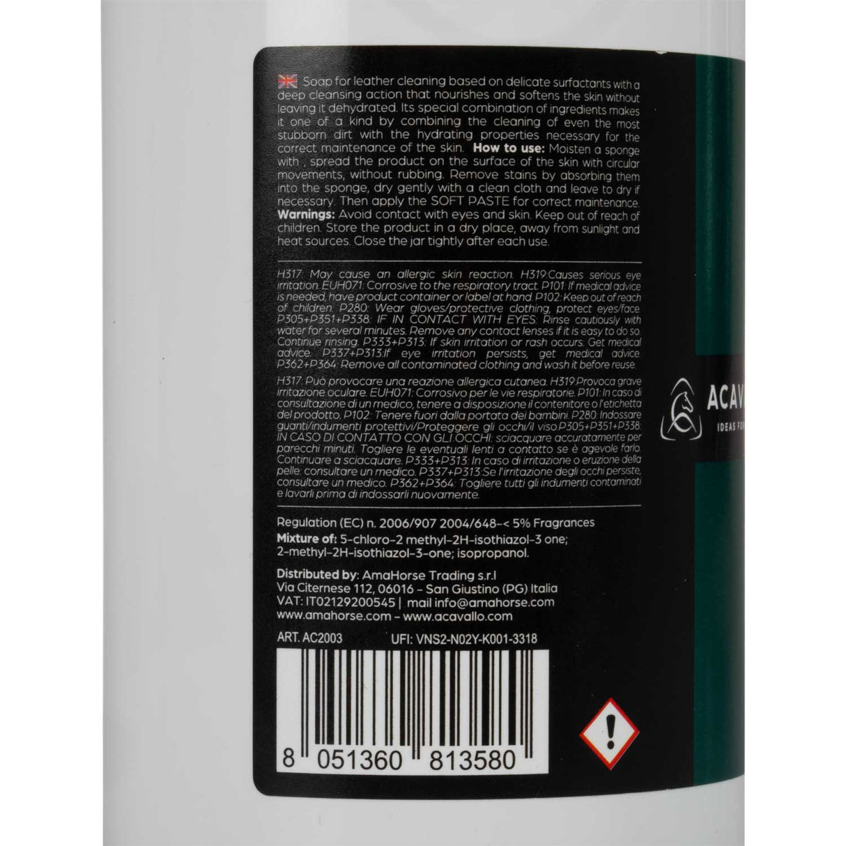 Acavallo Mild Soap For Leather Cleaning (500Ml)