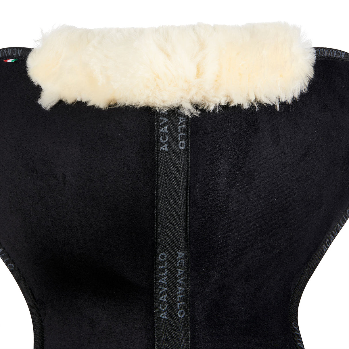 Acavallo Pad MF-S JCCS-S CW-CS Suede Cut-Out Sheepskin Flat #colour_black-natural