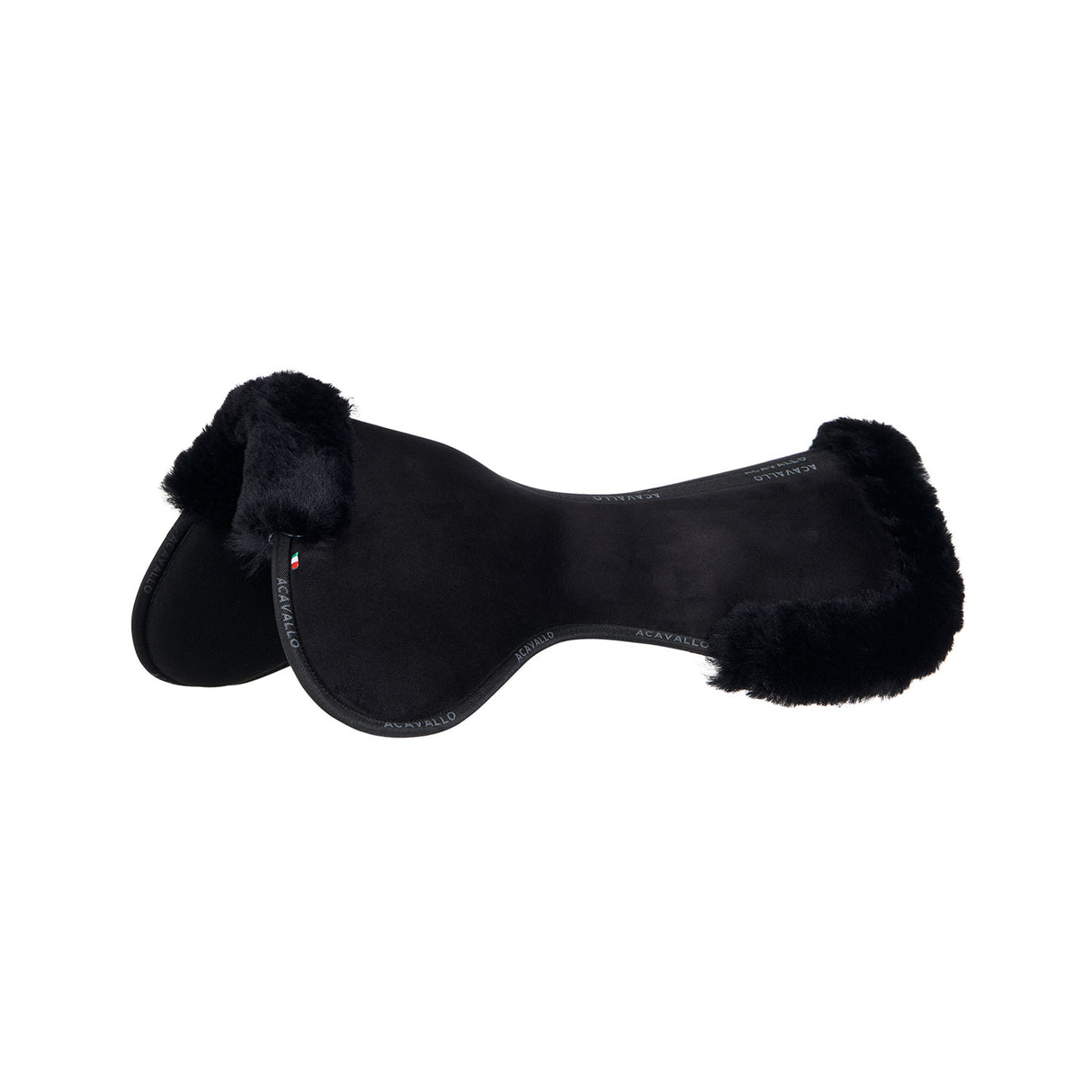 Acavallo Pad MF-S JCCS-S CW-CS Suede Cut-Out Sheepskin Flat #colour_black-black