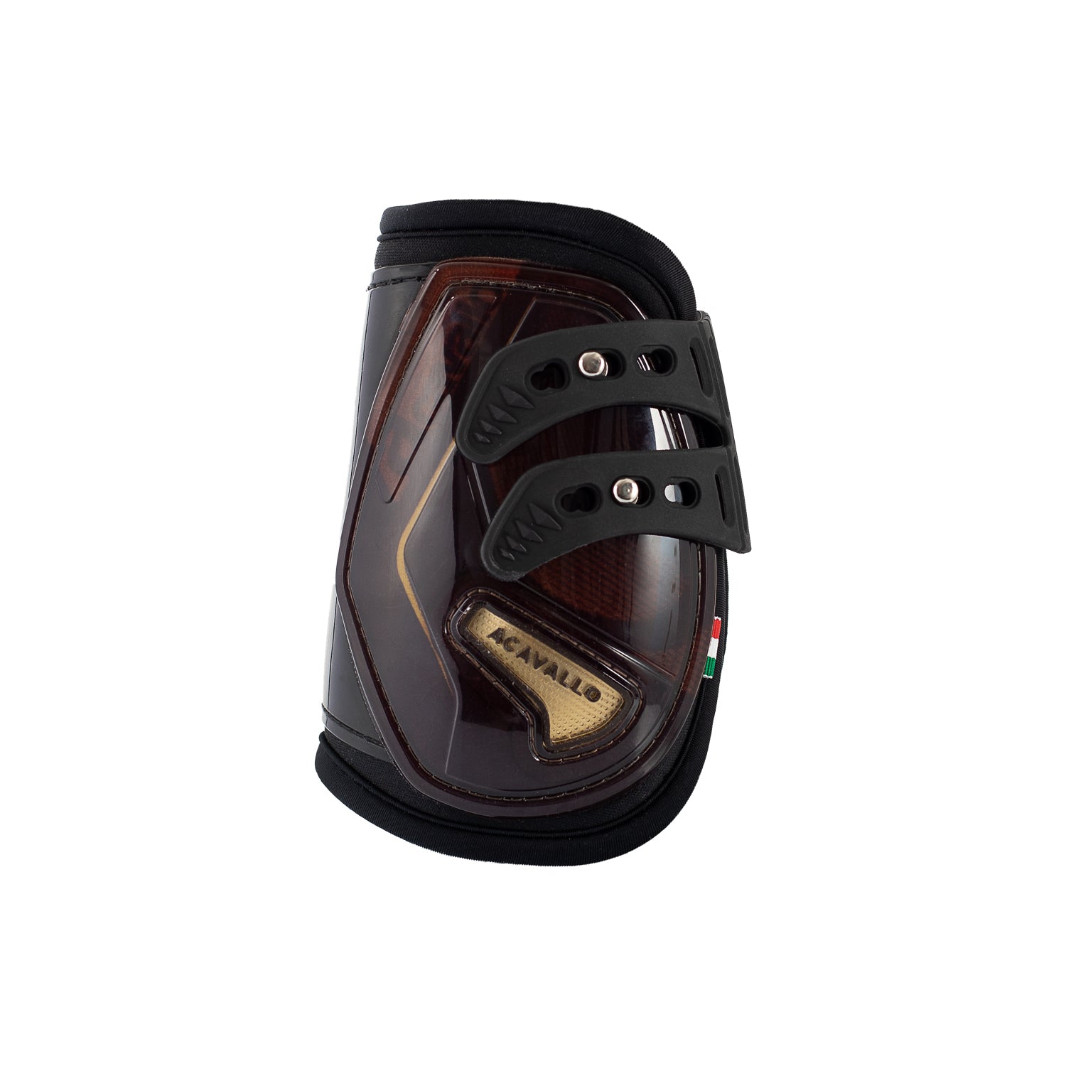 Acavallo Opera Fetlock Boots Elastic And Button Fastening #colour_brown