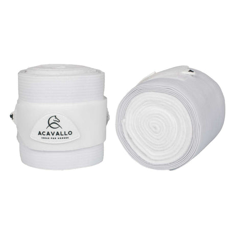 Acavallo Elasticated Exercise Bandages Fleece #colour_white