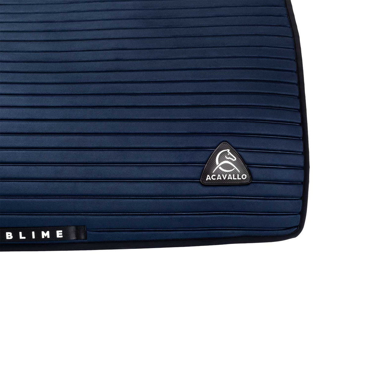 Acavallo Stripe Suede Dressage Saddle Pad W/Square Back Corner #colour_blue
