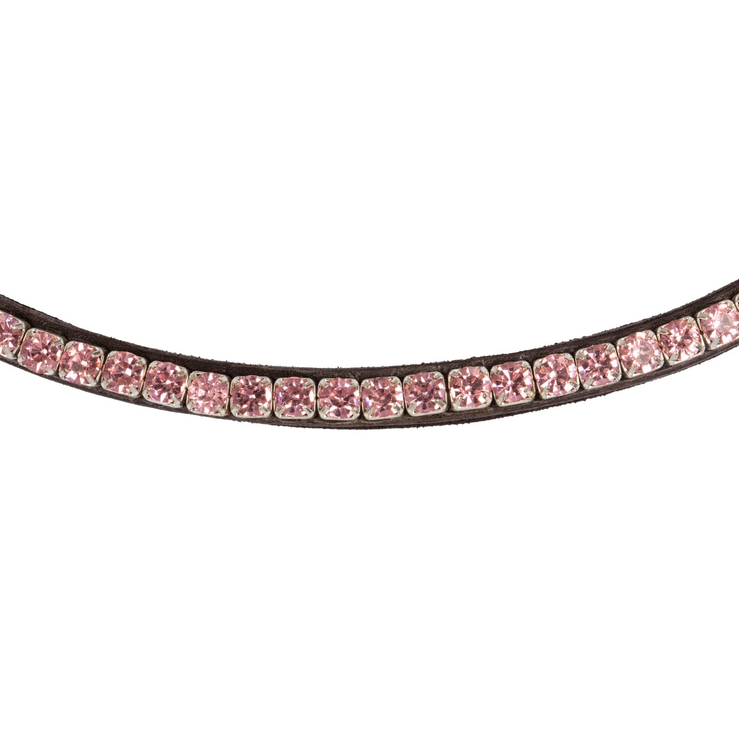 Acavallo Browband Calfskin & Round Crystals #colour_brown-pink