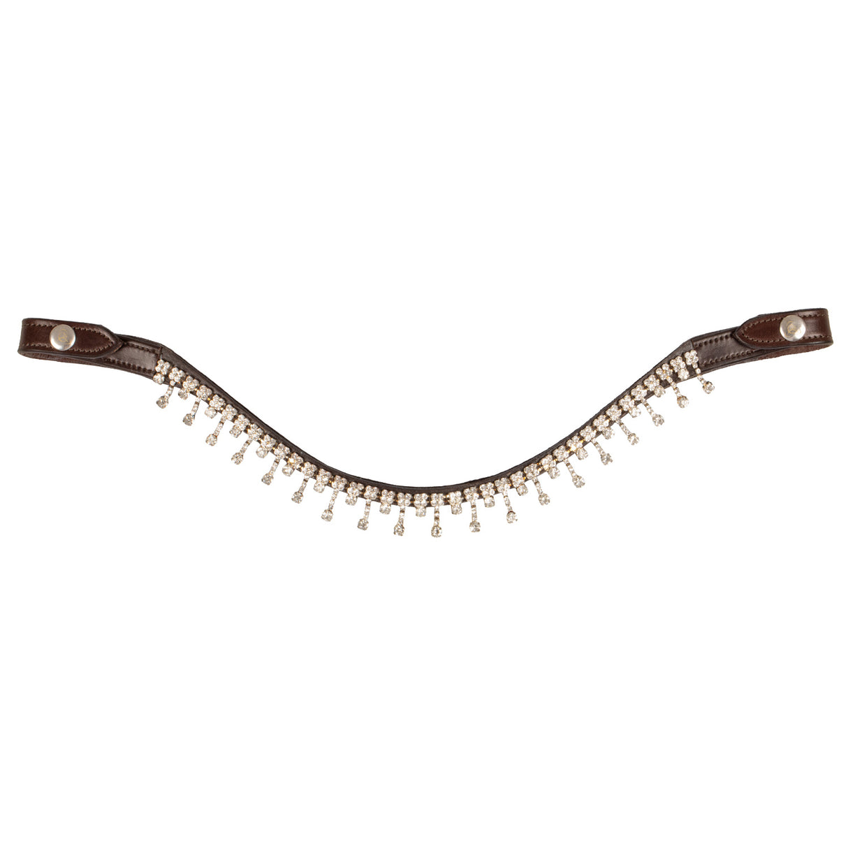 Acavallo Queen Browband Calfskin & Crystals #colour_brown-transparent