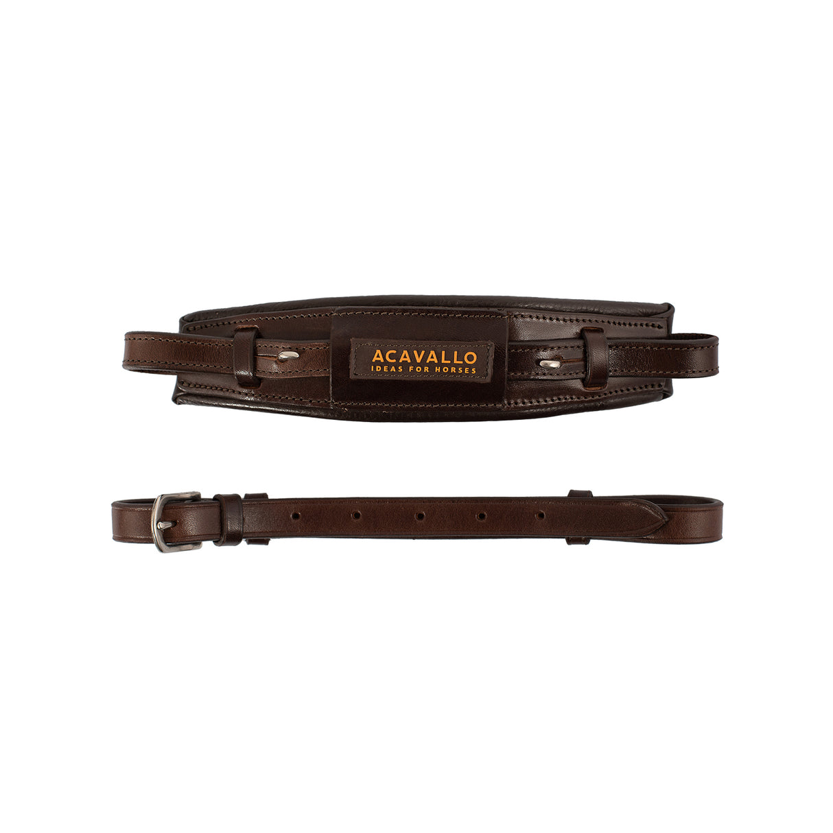 Acavallo Hackamore Noseband Calfskin #colour_brown