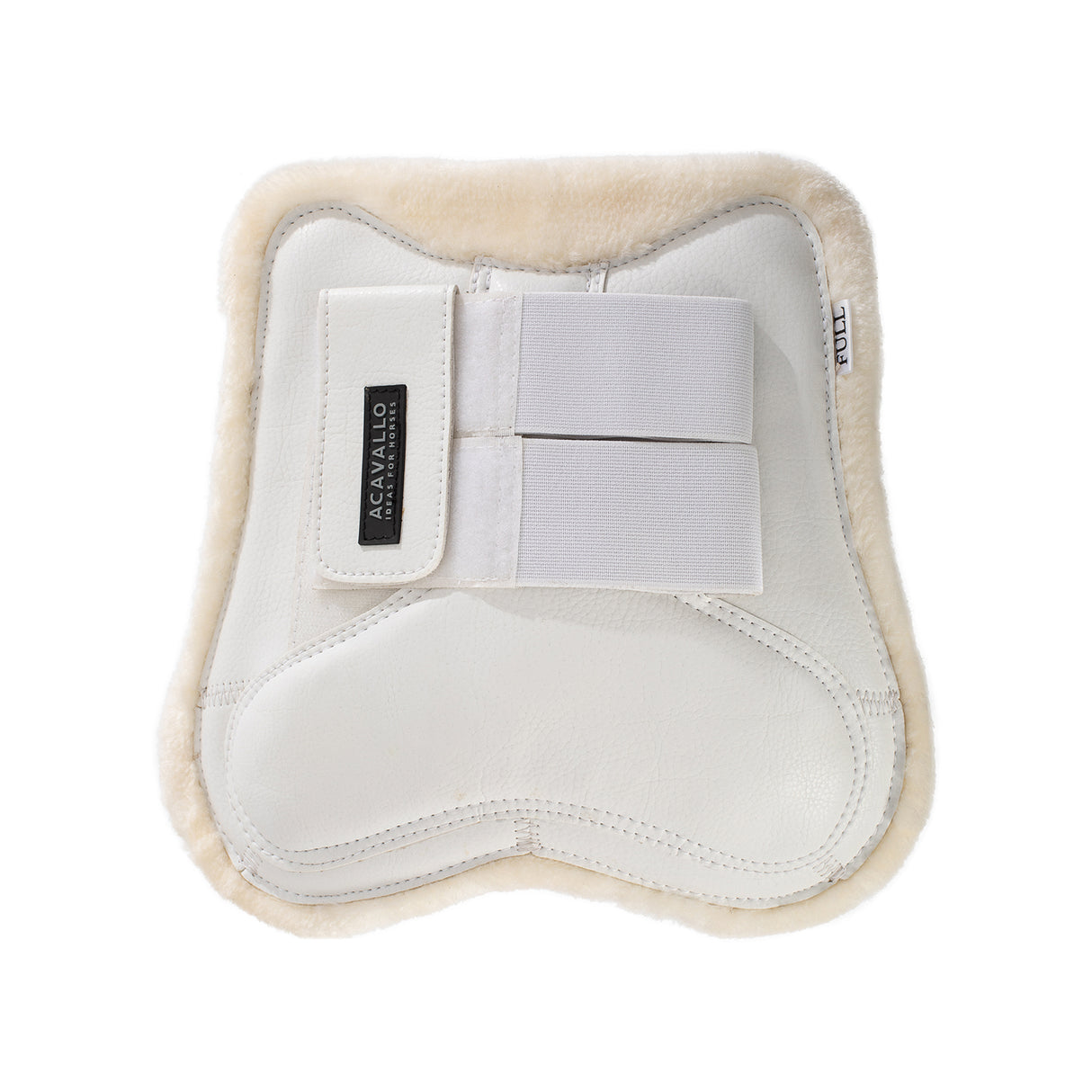 Acavallo Jumping Tendon Boots Faux Sheepskin & Hook-And-Loop Closure #colour_white