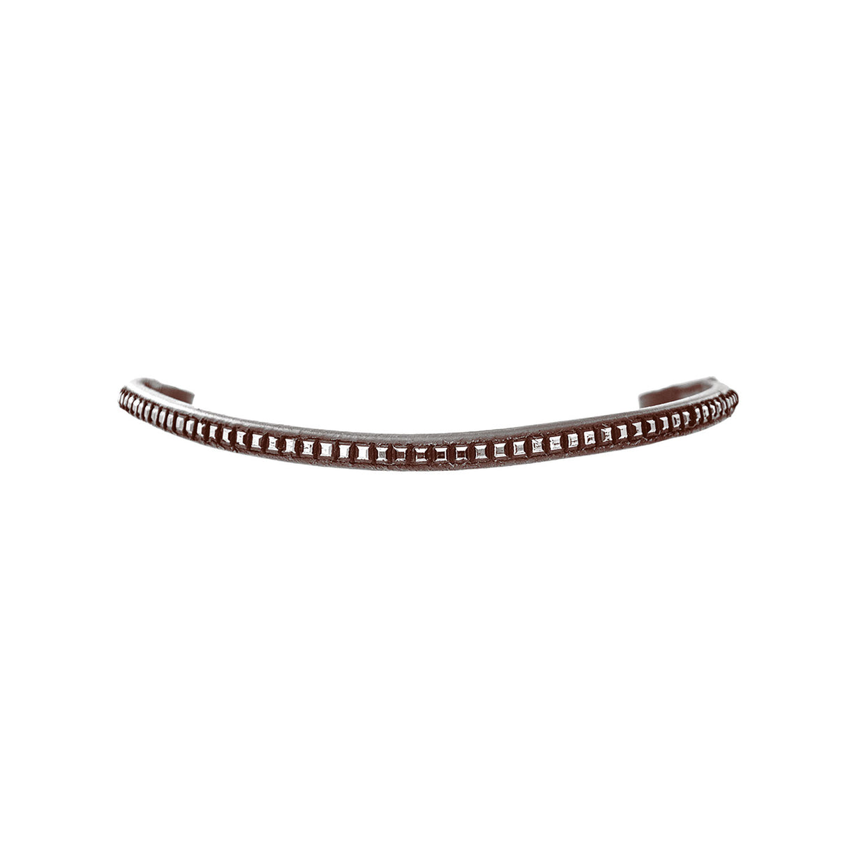 Equestro Leather Browband With Silver Clincher #colour_brown