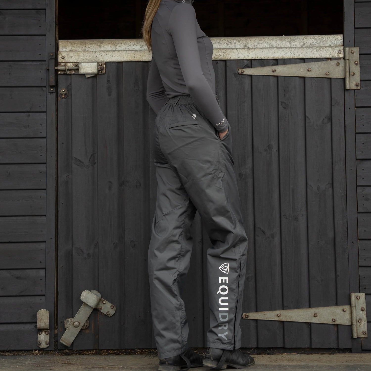 EQUIDRY Women's Lined Waterproof Trousers #colour_grey