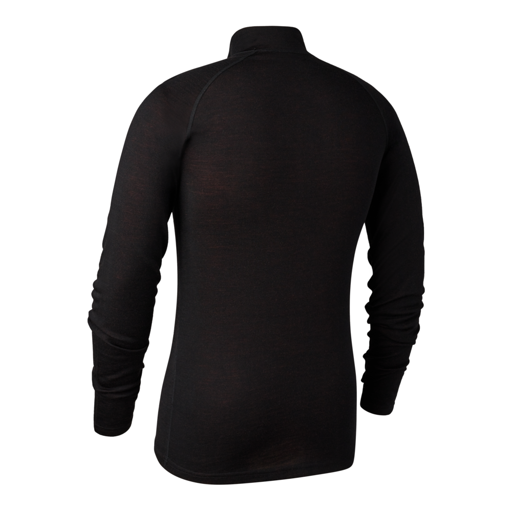 Deerhunter Men's Quinn Merino 1/2 Zip Undershirt #colour_black-oak