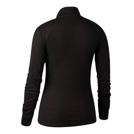 Deerhunter Women's Quinn Merino 1/2 Zip Undershirt #colour_black-oak