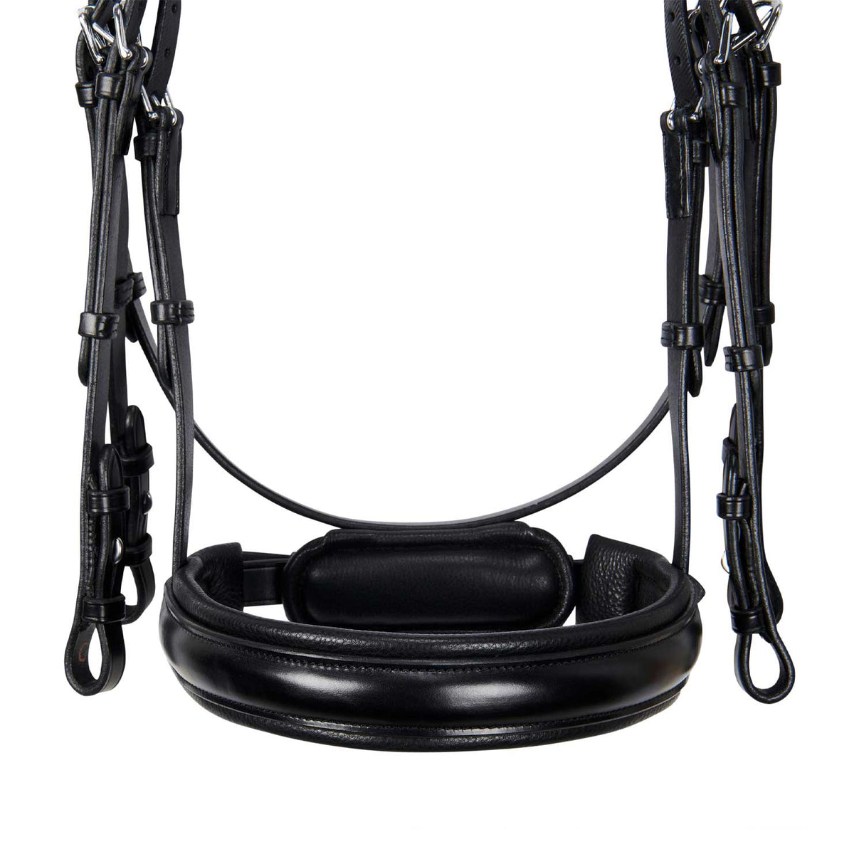 Equestro Leather Dressage Bridle Without Reins #colour_black