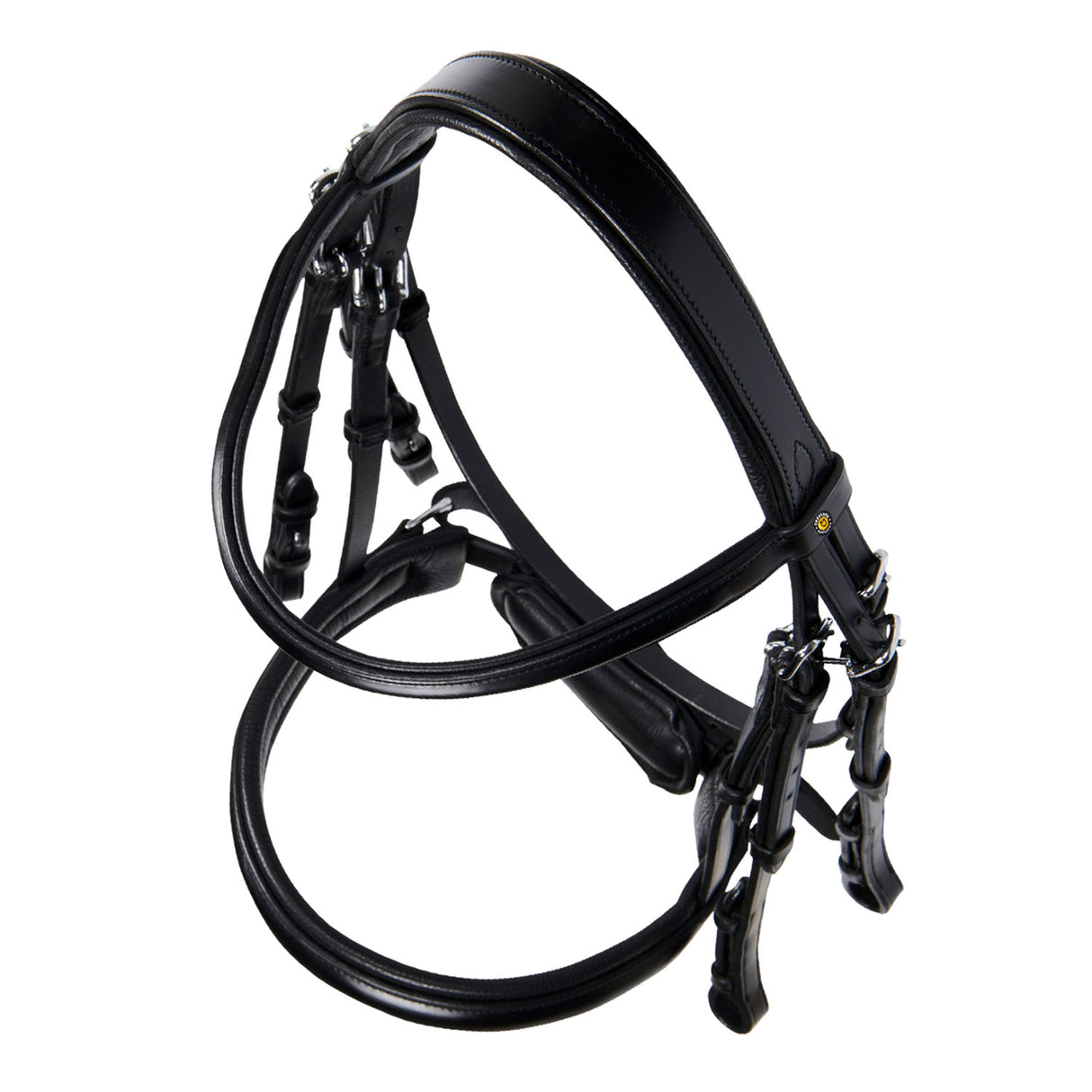 Equestro Leather Dressage Bridle Without Reins #colour_black