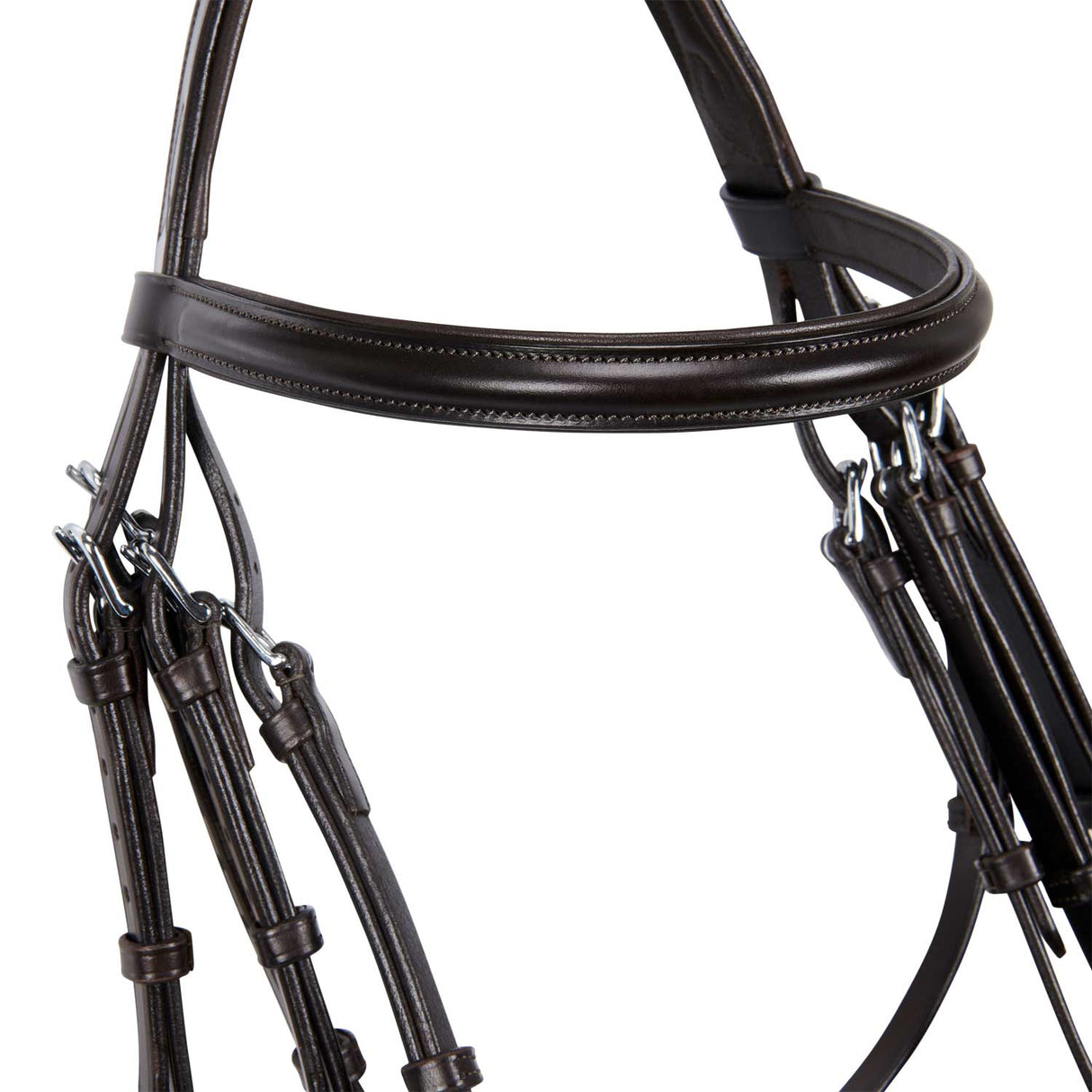 Equestro Leather Dressage Bridle Without Reins #colour_brown