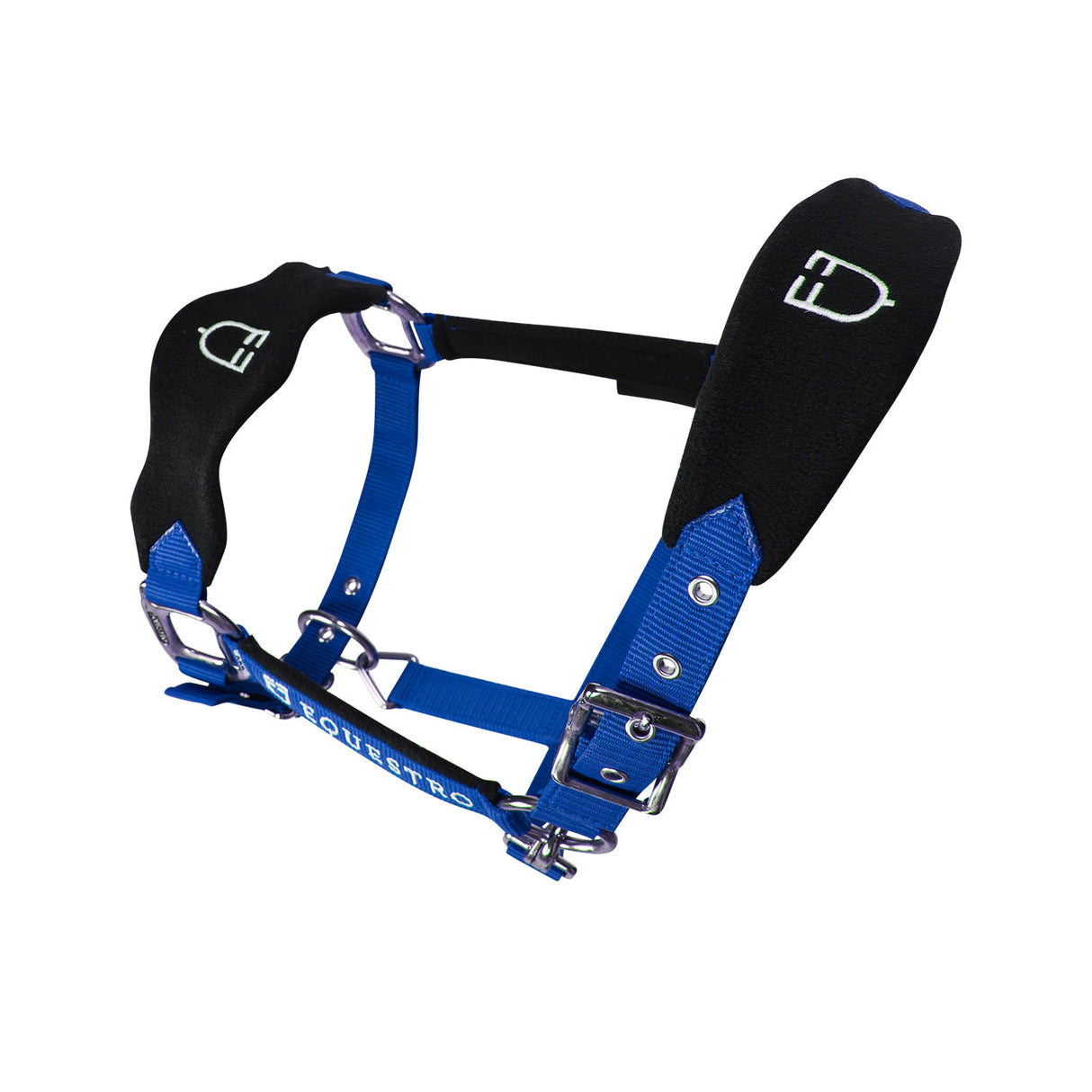 Equestro Halter With Double Adjustment And Lead Rope #colour_royal-blue
