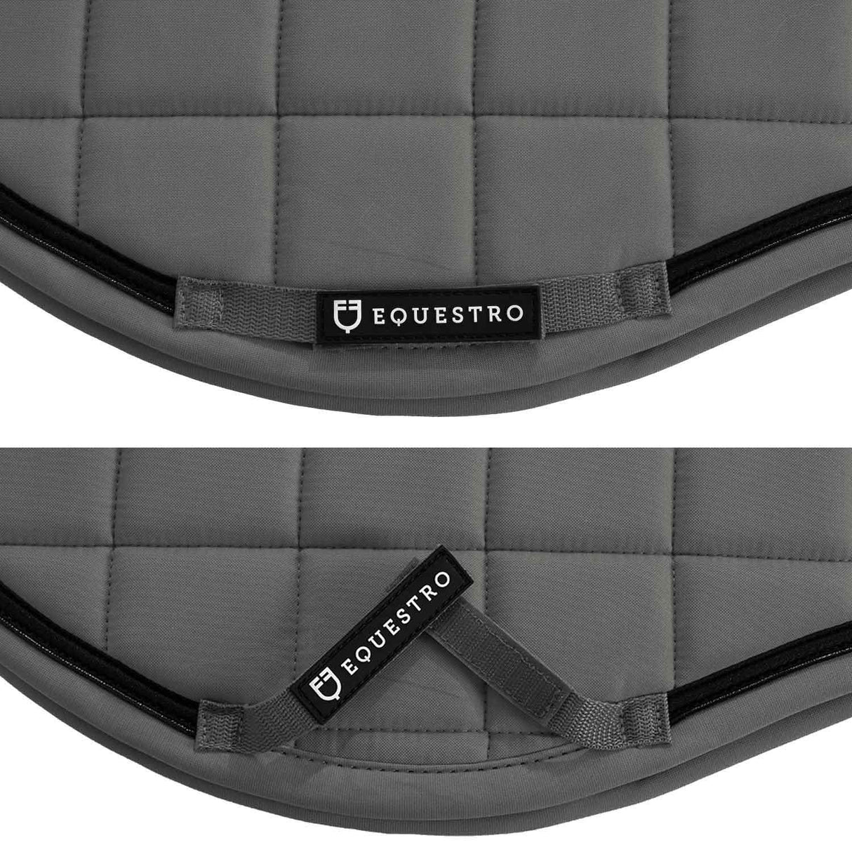 Equestro Jumping Saddle Pad In Breathable Technical Fabric #colour_grey